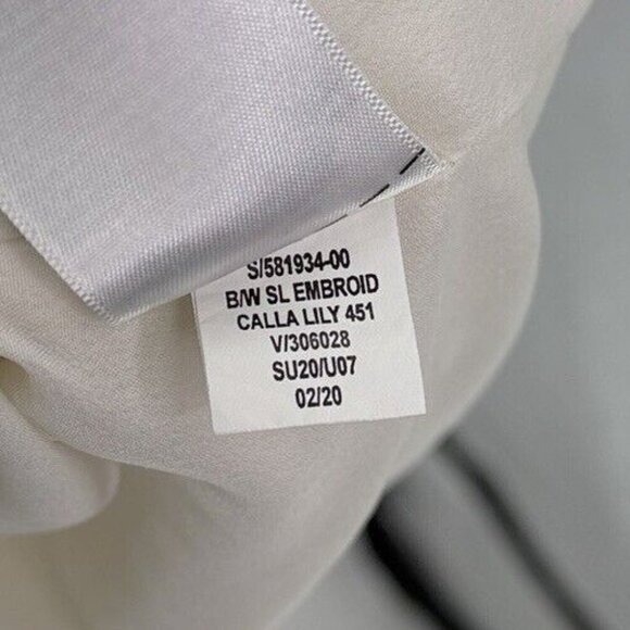 Old Navy Women’s Ivory Tiered Embroidered Midi Swing Dress M Boho, Flaw - Picture 7 of 14